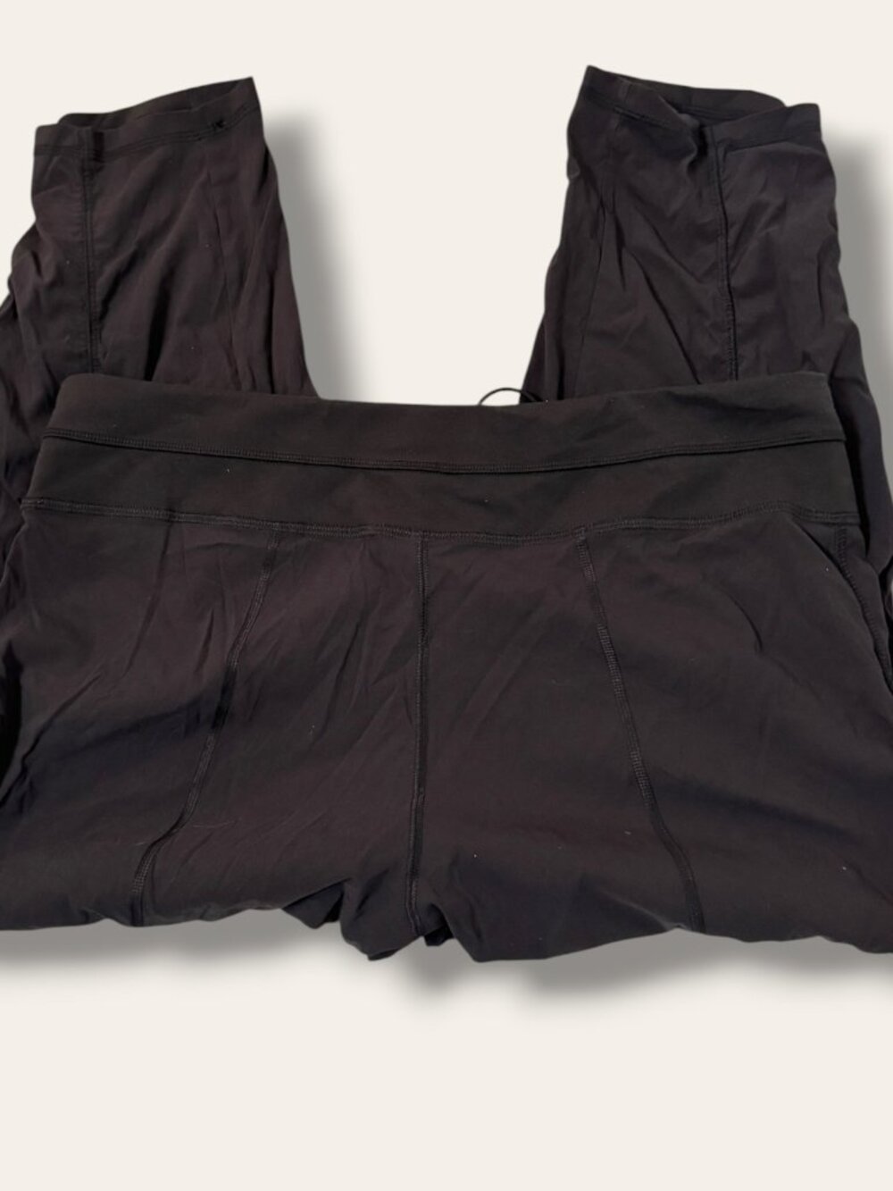 Lucy Leggings Womens L Black Cropped Capri Yoga Pull On Drawstring Waistband